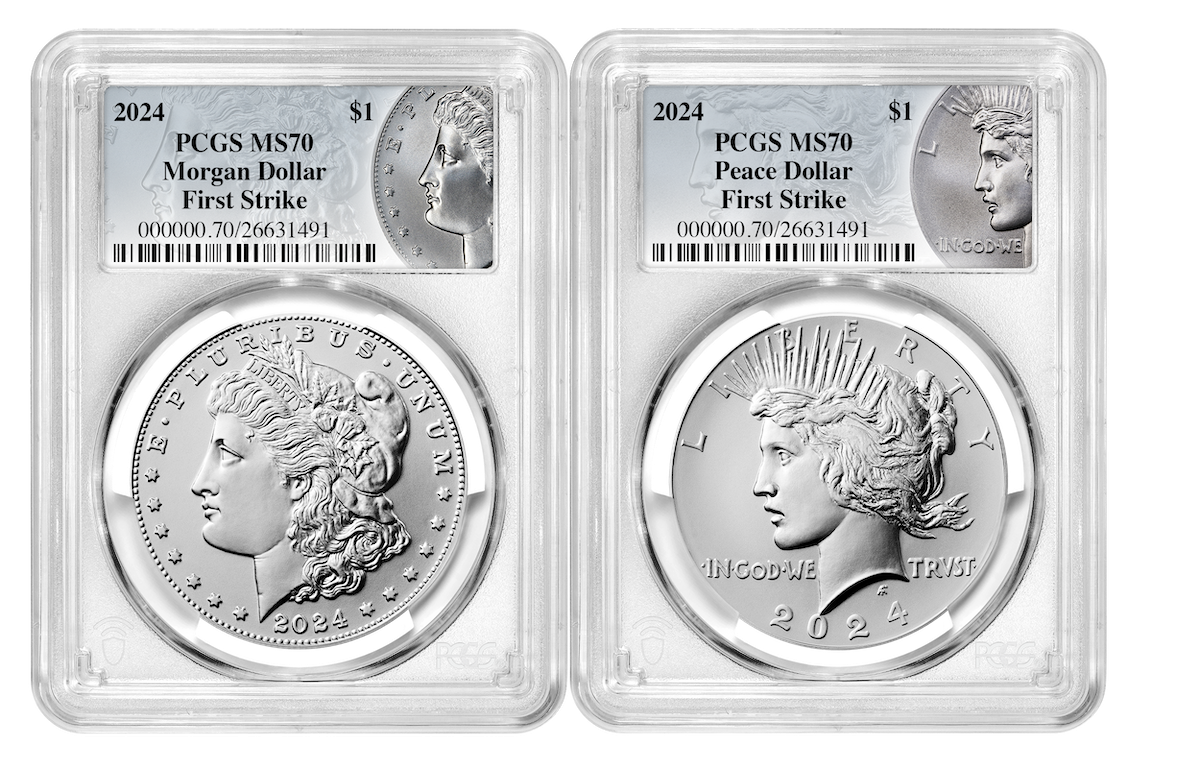 2024 Morgan and Peace Dollar Set PCGS MS70 First Strike