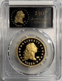 2024 Flowing Hair Gold Dollar Privy Mark PCGS PR70DCAM