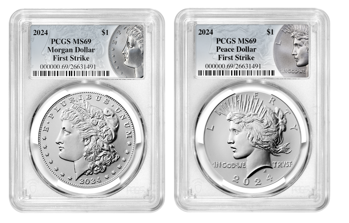 2024 Morgan and Peace Dollar Set PCGS MS69 First Strike 