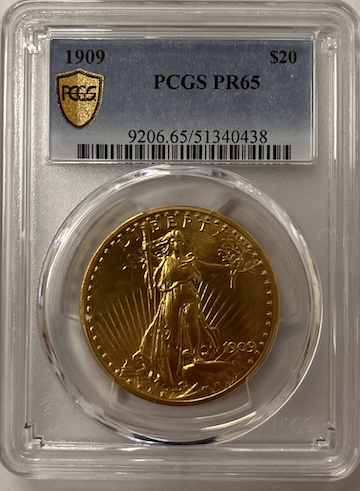 1909 $20 Saint Gaudens PCGS PR65