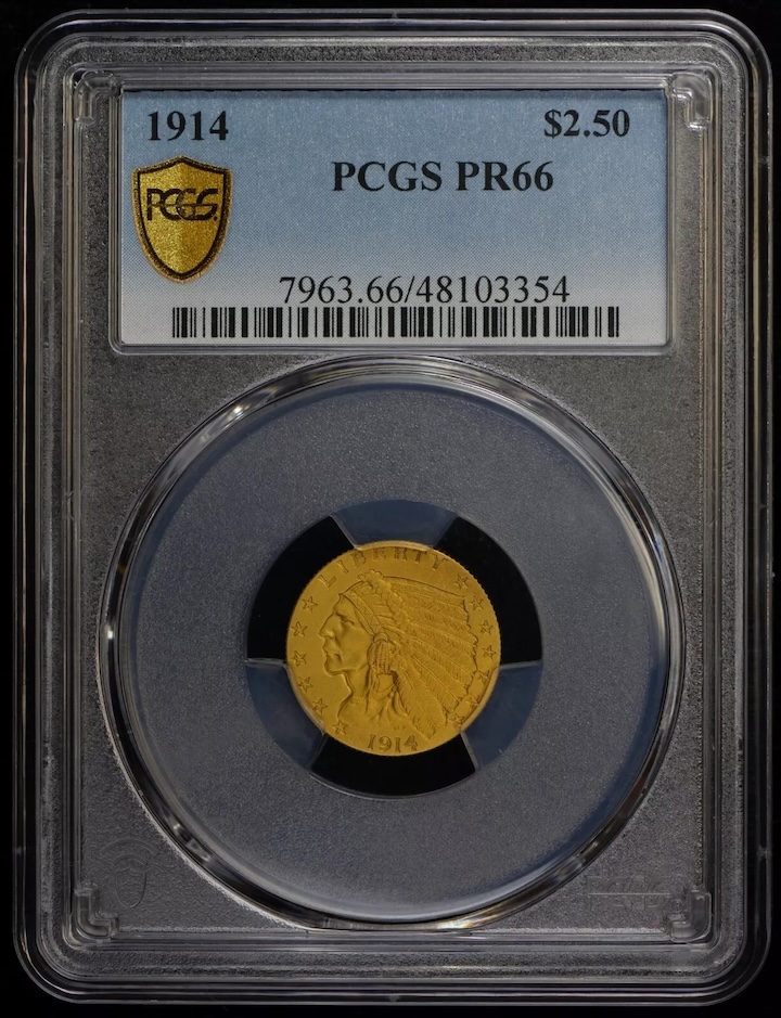 1914 $2.50 Indian Quarter Eagle PCGS PR66