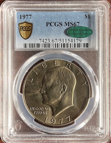 1977-P Eisenhoer Dollar PCGS MS67 CAC