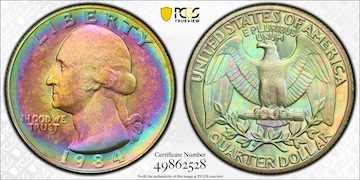 1984-S Washington Quarter INCREDIBLE COLOR