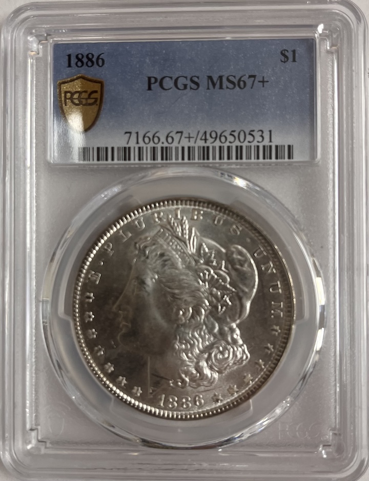 1886-P Morgan Silver Dollar PCGS MS67+ 