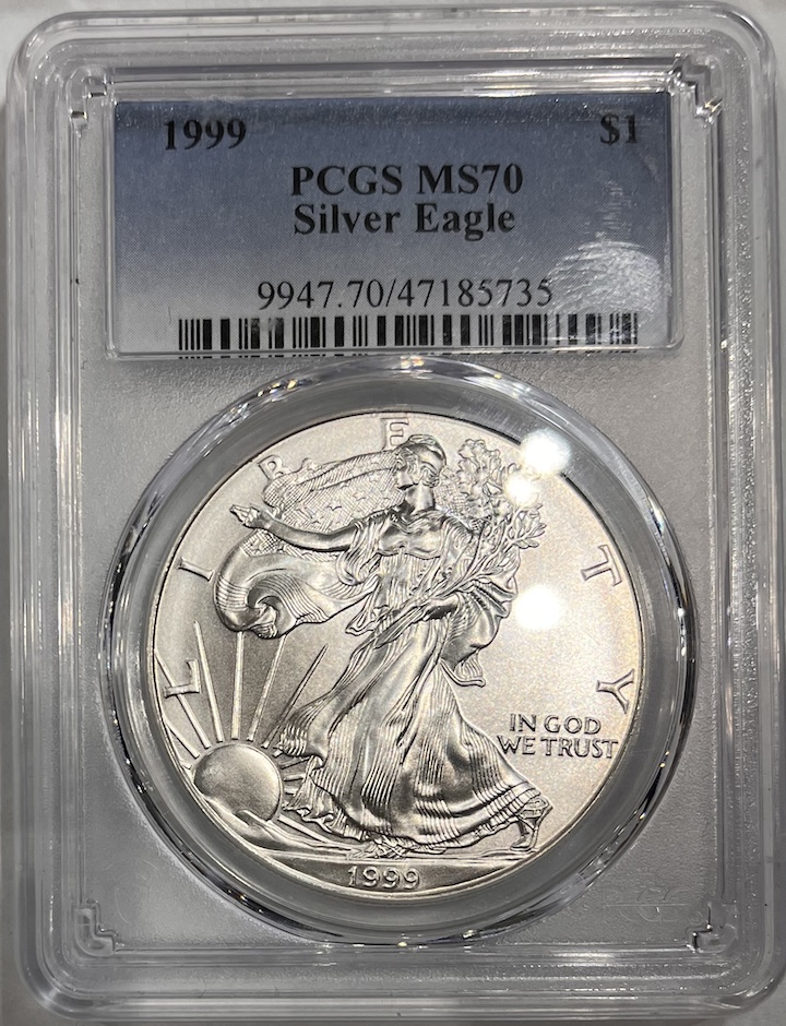 1999 American Silver Eagle PCGS MS70