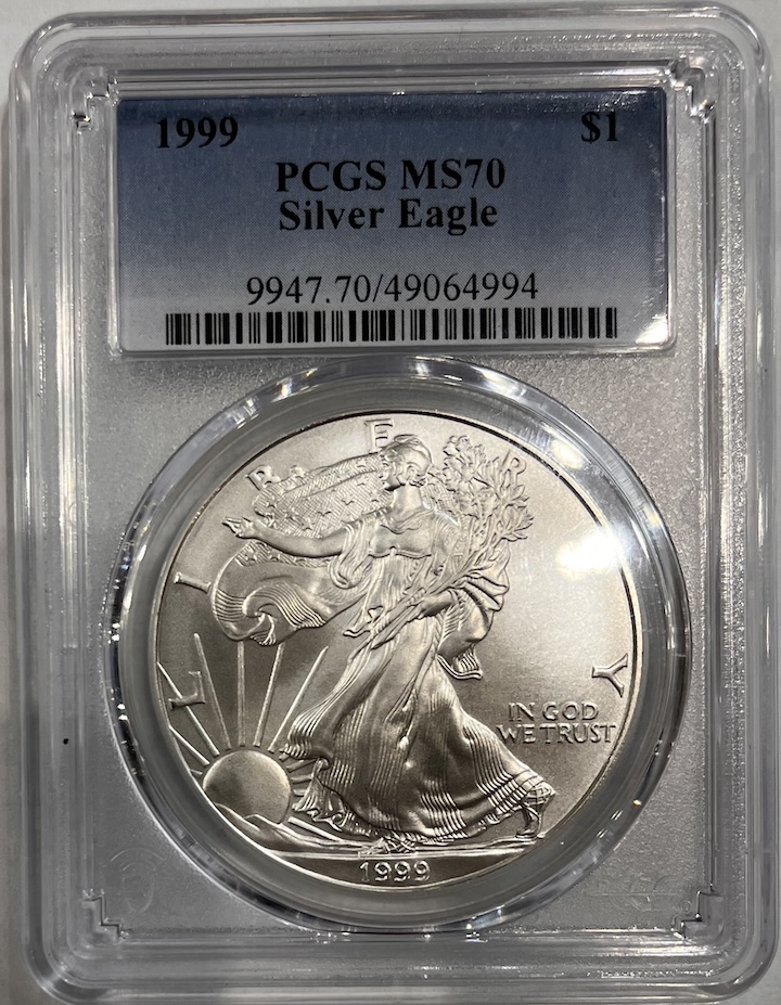 1999 American Silver Eagle PCGS MS70