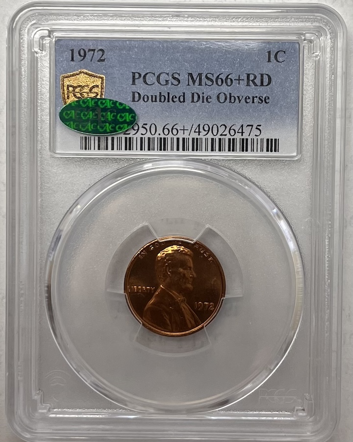 1972 Lincoln Cent PCGS MS66+ Red CAC Approved