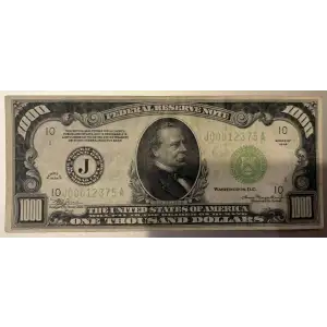 $1,000 1934-A.  High Denomination Notes 2212-J