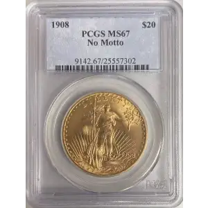 1908 $20 No Motto