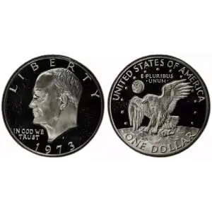 1973 Eisenhower Proof Silver Dollar  (3)
