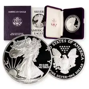 1988 S 1oz Silver Eagle  Proof - with Original Govt Packaging  (2)