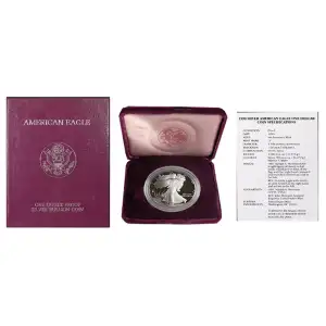 1990 S 1oz Silver Eagle  Proof - with Original Govt Packaging