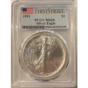 1991 $1 Silver Eagle First Strike
