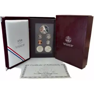 1992 Prestige Proof Set - Seven Coin Set - Box & COA