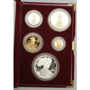 1995-W – Five Coin Set - 1/10, 1/4, 1/2, 1oz Gold, 1oz Silver Eagles   Anniversay Proof - with Original Govt Packaging (3)