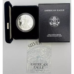 1999 Proof Silver Eagle w OGP - Box & COA    (2)