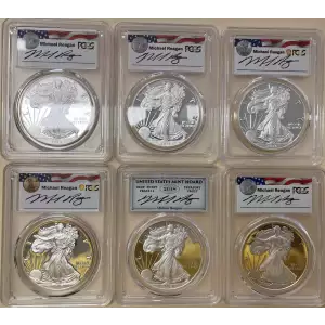 2001-2022 PCGS PR70 Michael Reagan Signed Proof Silver Eagle Set (No 2009 or 2019)