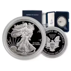 2001 W 1oz Silver Eagle  Proof - with Original Govt Packaging [DUPLICATE for #305362]