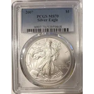 2007 Silver Eagle PCGS MS70  (3)
