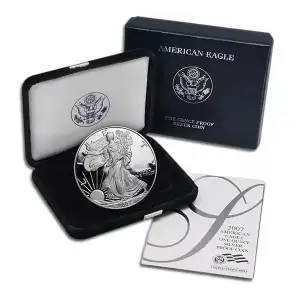 2007 W 1oz Silver Eagle  Proof - with Original Govt Packaging  (2)