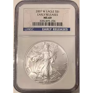 2007 W BURNISHED SILVER EAGLE EARLY RELEASES (2)