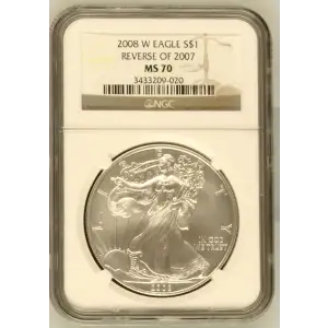 2008 W BURNISHED SILVER EAGLE REVERSE OF 2007 (2)