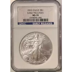 2010 Silver Eagle NGC MS70 Early Release