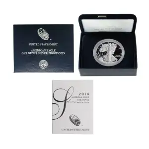 2014 W 1oz Silver Eagle  Proof - with Original Govt Packaging