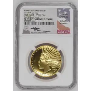 2019 High Relief - .9999 Fine First Day of Issue American Liberty Series (2)