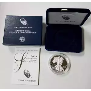 2019 S 1oz Silver Eagle  Proof - with Original Govt Packaging  