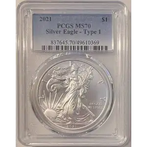 2021 Type 1 Silver Eagle PCGS MS70   (3)