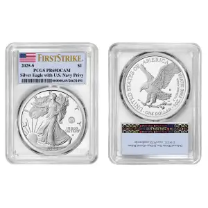 2025 Navy Privy Silver Eagle PCGS PR69DCAM First Strike Flag Label  (3)