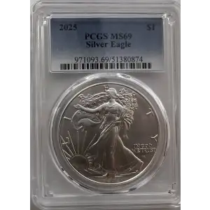 2025 Silver Eagle PCGS MS69   (3)