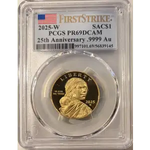 2025-W SAC$1 25th Anniversary .9999 Au First Strike, DCAM
