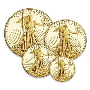 Four Coin Set - 1/10, 1/4, 1/2, 1 oz Gold Eagles Proof - Original Govt Packaging