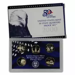 2000 5 Pc Clad Quarter Proof Set