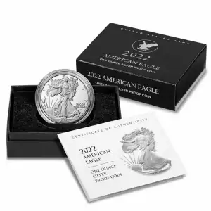 2022-W Proof Silver Eagle w OGP - Box & COA [
