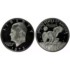 1973 Eisenhower Proof Silver Dollar  (3)