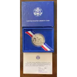 1986-S Statue of Liberty Half Dollar - Proof with Box & COA 