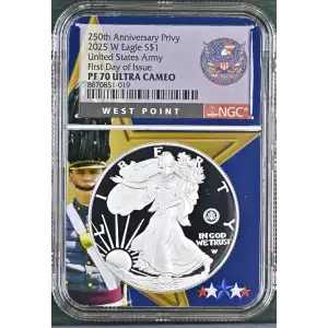 2025 W United States Army First Day of Issue 250th Anniversary Privy ULTRA CAMEO (2)