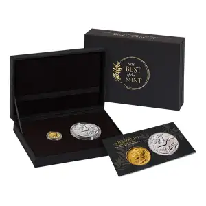 1916 W  (2026) PCGS SP70 First Strike Gold Mercury Dime and 1 Oz Medal 