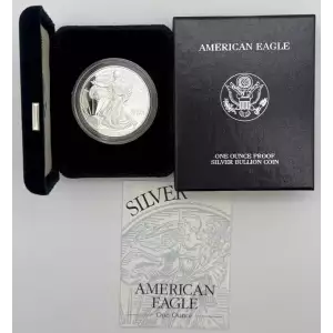 1999 Proof Silver Eagle w OGP - Box & COA    (2)