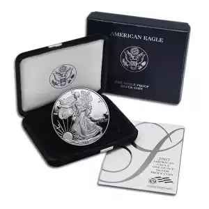 2007 W 1oz Silver Eagle  Proof - with Original Govt Packaging  (2)
