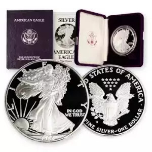 1988 S 1oz Silver Eagle  Proof - with Original Govt Packaging  (2)