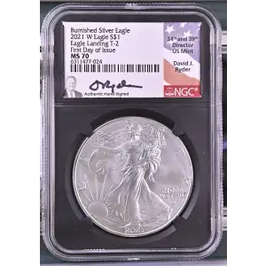 2021 W Eagle Landing T-2 First Day of Issue Burnished Silver Eagle (2)