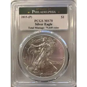 2015-(P) $1 Silver Eagle Total Mintage: 79,640 coins
