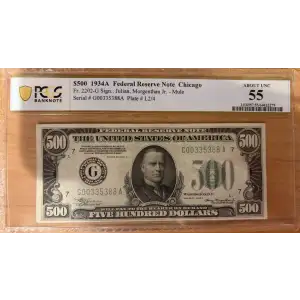 $500 1934-A.  High Denomination Notes 2202-G