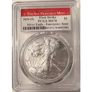 2020-(S) $1 Silver Eagle - Emergency Issue Struck at San Francisco First Strike