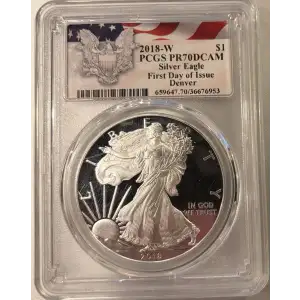 2018-W $1 Silver Eagle First Day of Issue Denver Denver, DCAM (2)