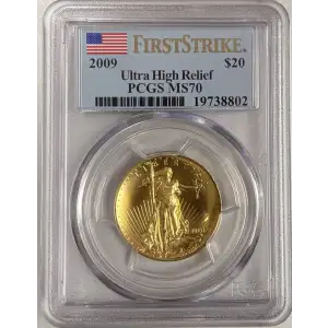 2009 - 1oz Ultra High Relief Double Gold Eagle - PCGS - MS 70 First Strike (4)